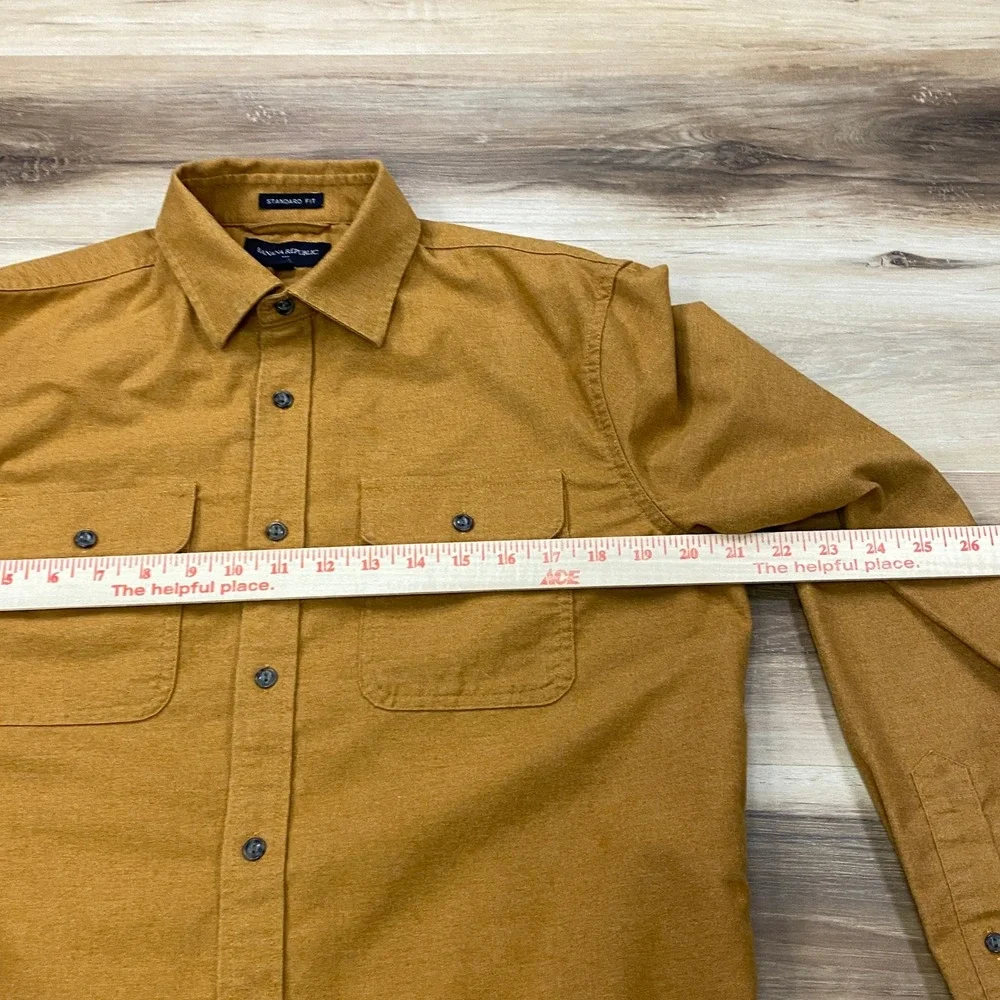 Banana Republic Shirt Mens M Workwear Moleskin Standard Fit Yellow Heritage